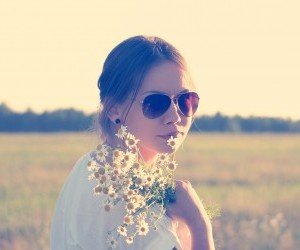 girl flowers By Alexander Shustov wallpaper