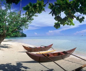 Hana Iti Beach, Huahine Island, Tahiti wallpaper