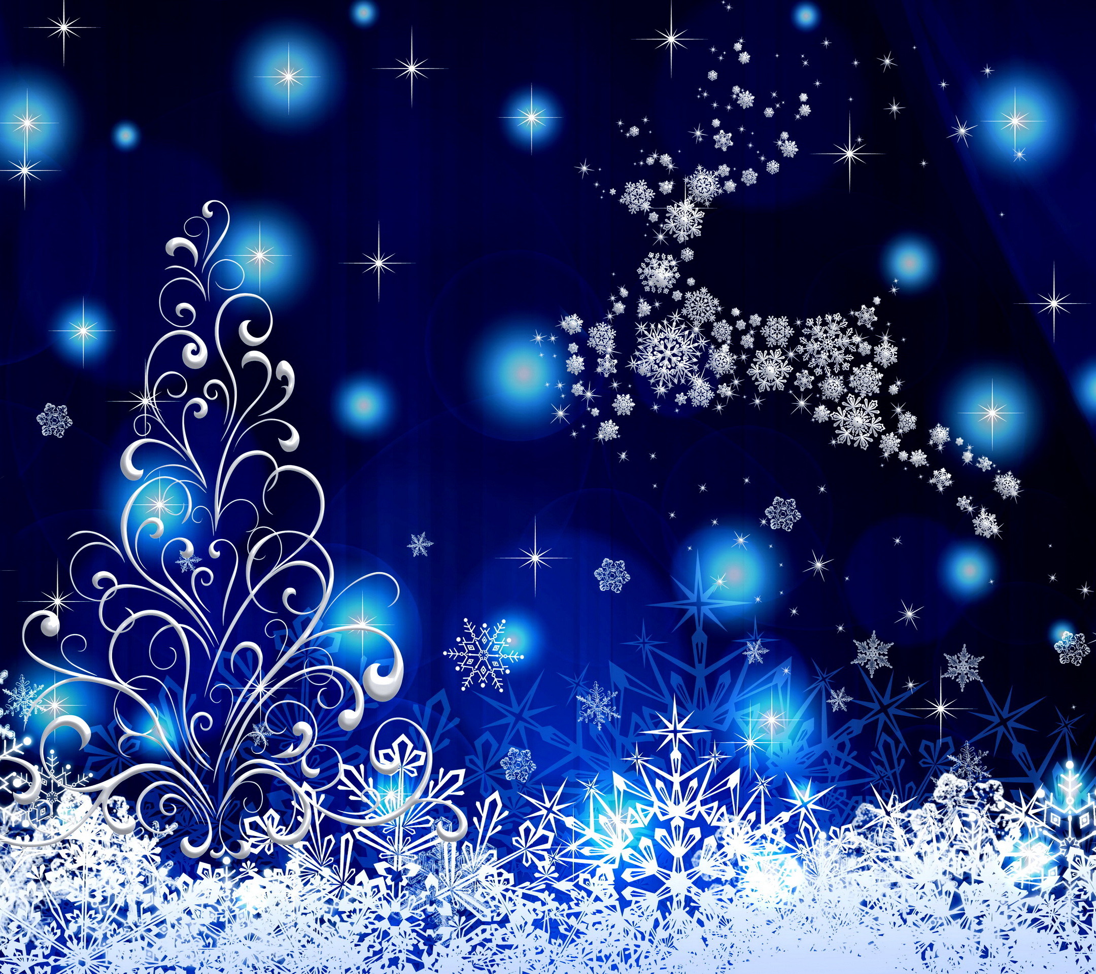 Blue Merry Christmas wallpaper download