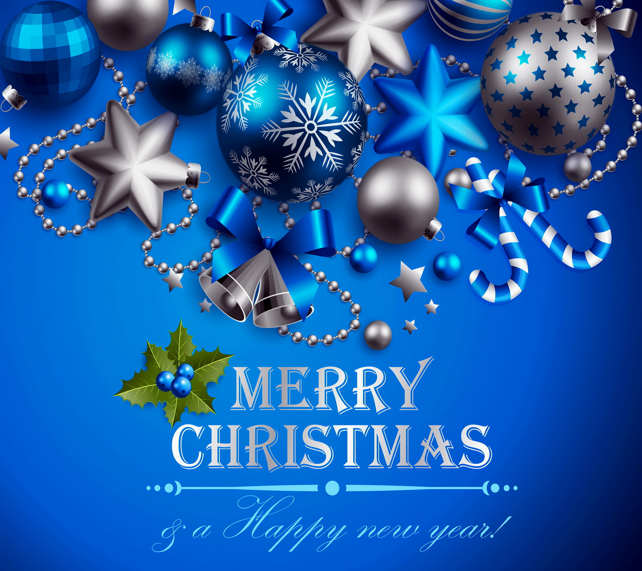 Blue Merry Christmas wallpaper download