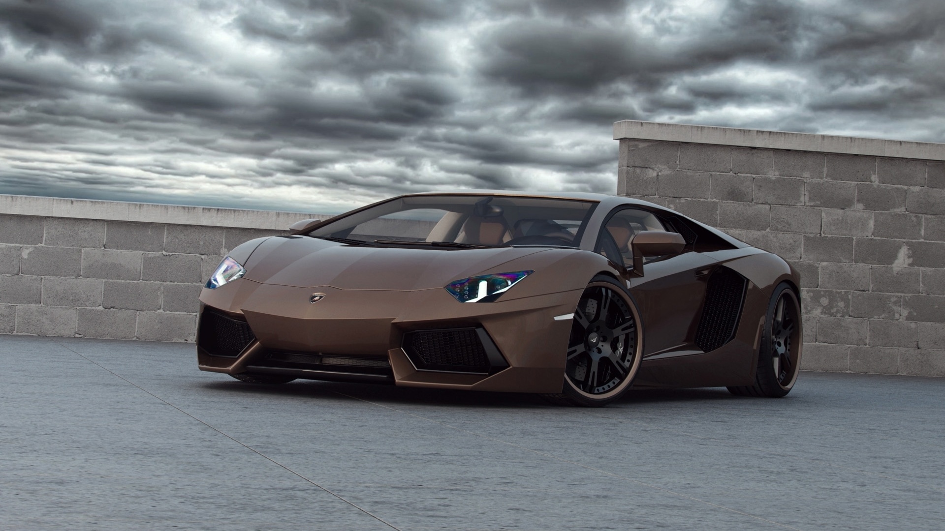 Brown Lamborghini Aventador wallpaper download