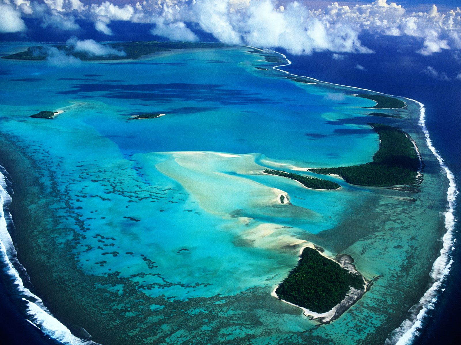 Aerial View of Aitutaki Island, Cook Islands wallpaper download